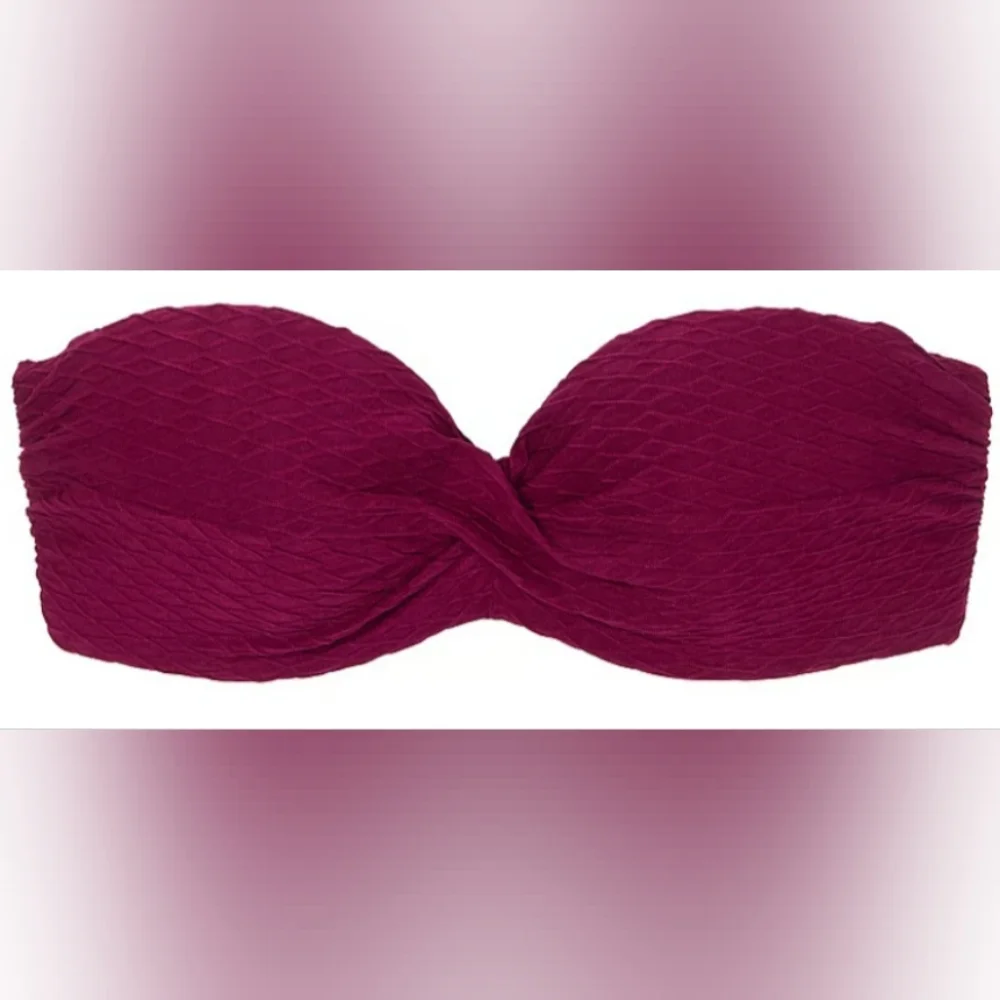38DDD/XXL VS Swim Twist Bandeau PushUp Bikini Top Brazilian Bikini Set - Picture 7 of 12